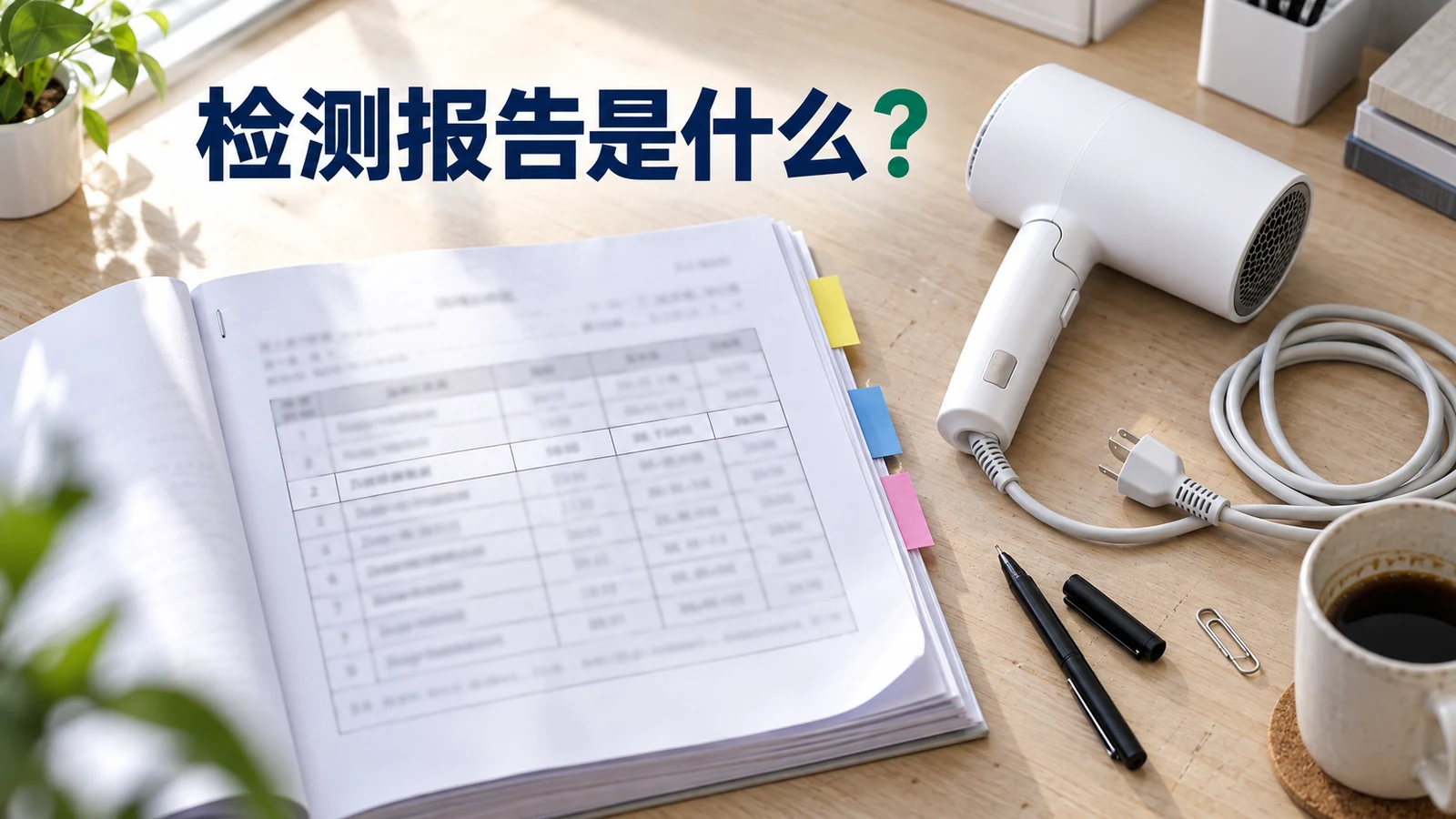 检测报告是什么文章封面：检测报告与白色电吹风样品
